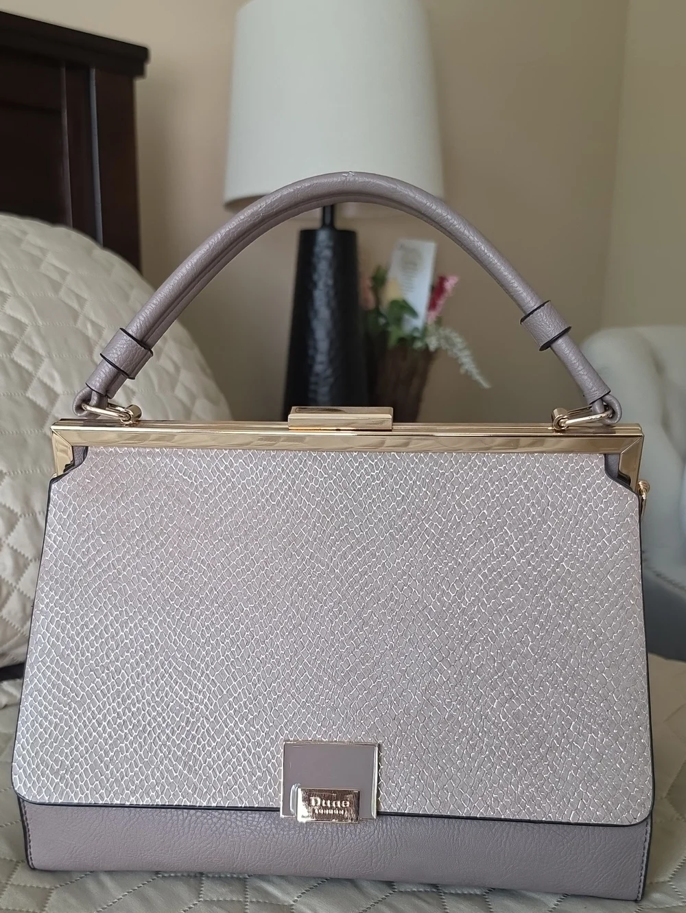 Structured Top-Handle Women's Satchel in Light Taupe